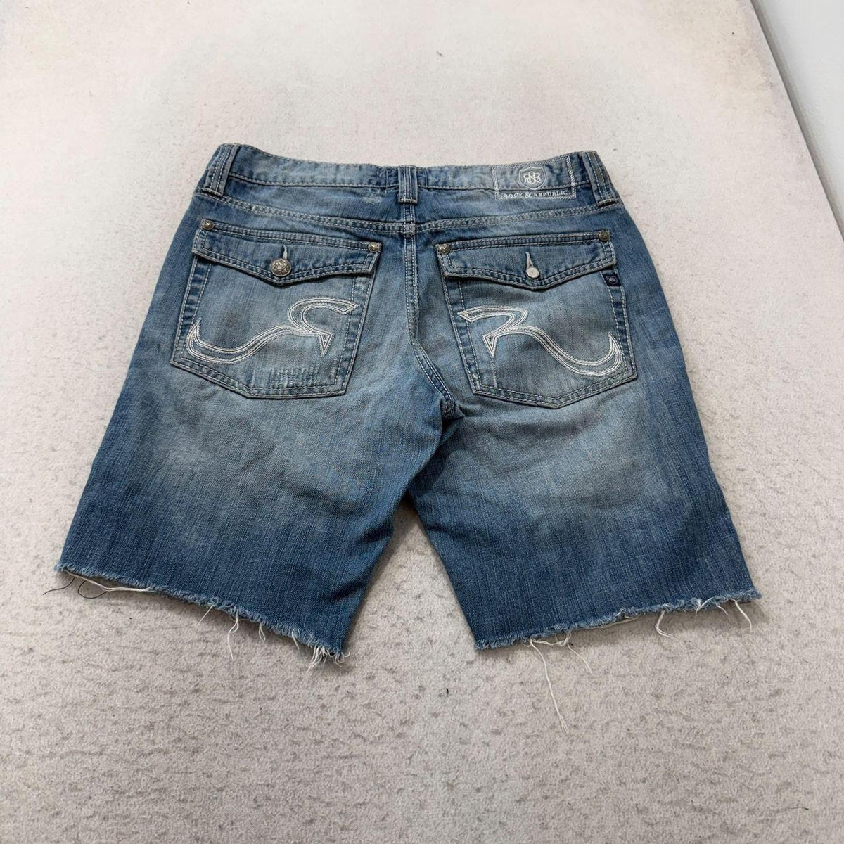 Vintage Y2K 2000's Rock & Republic Distressed Faded Denim Shorts