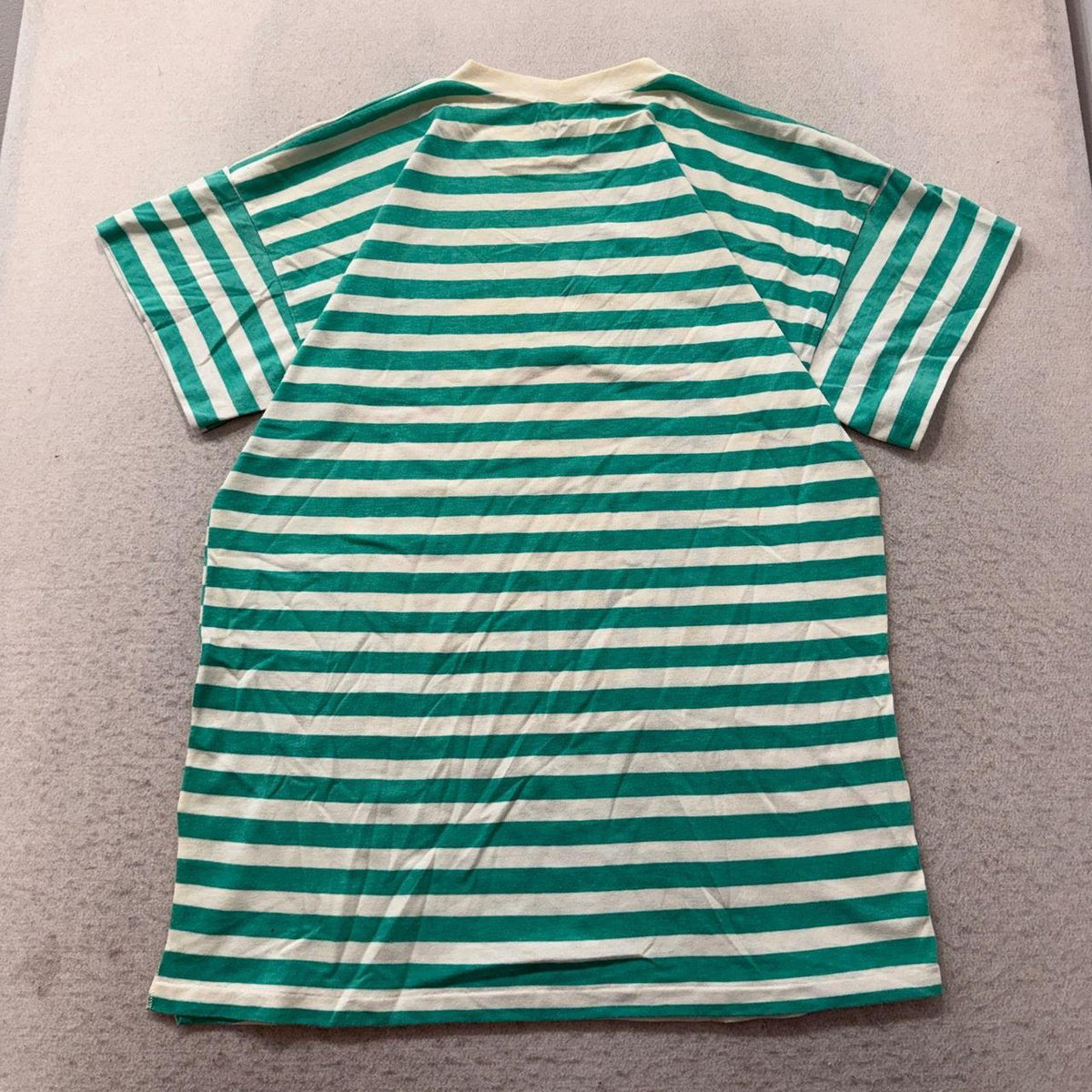 Vintage Y2K 2000's Teal Stripe Graphic Beach Club Surfer Tee