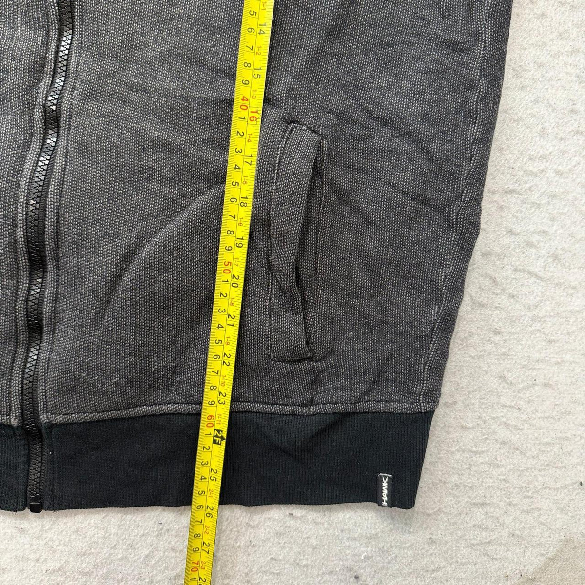 Vintage Y2K 2000's iHAWK Charcoal Grey Zip Up Fleece Hoodie Jacket