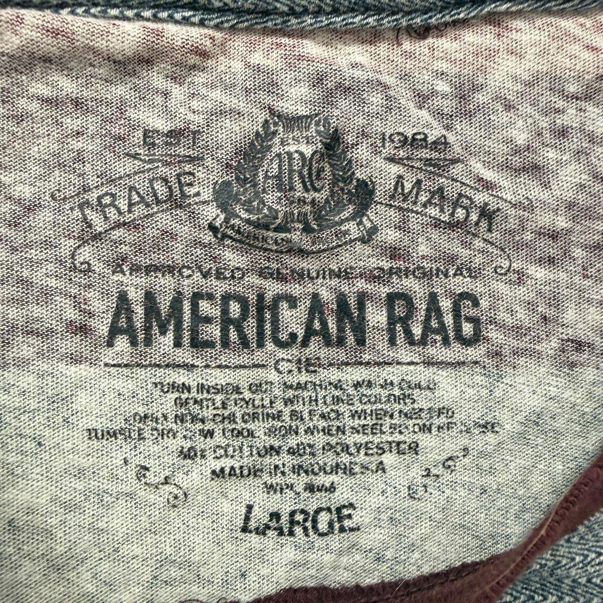 Vintage Y2K 2000's American Rag Burgundy Striped Grunge Tee