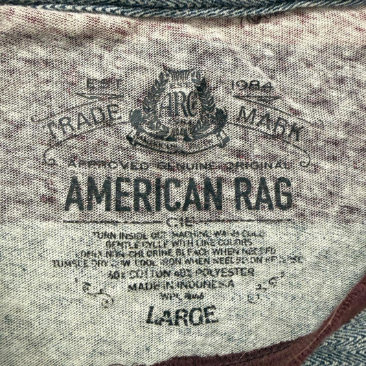 Vintage Y2K 2000's American Rag Burgundy Striped Grunge Tee