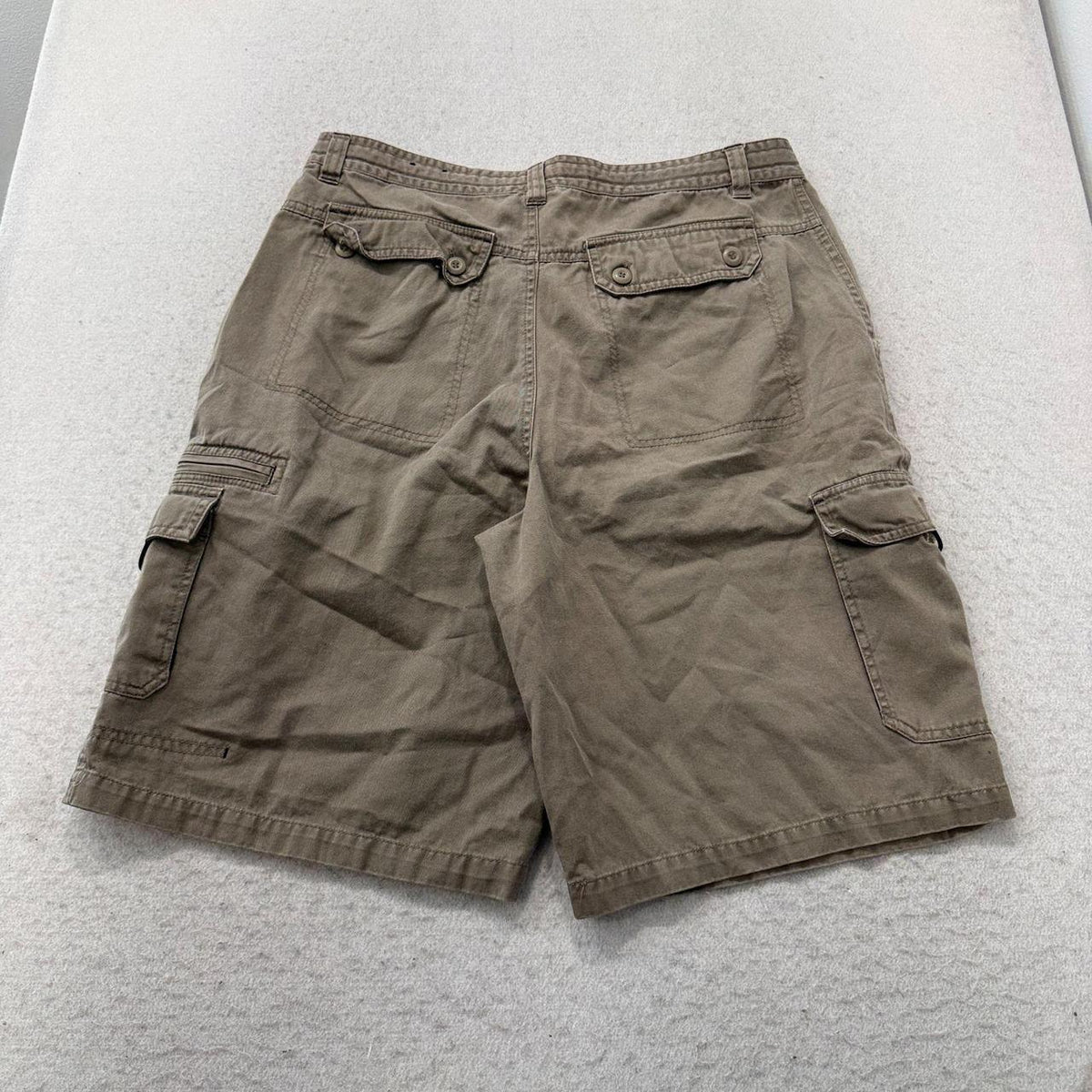 Vintage Y2K 2000's Faded Glory Khaki Baggy Faded Cargo Shorts
