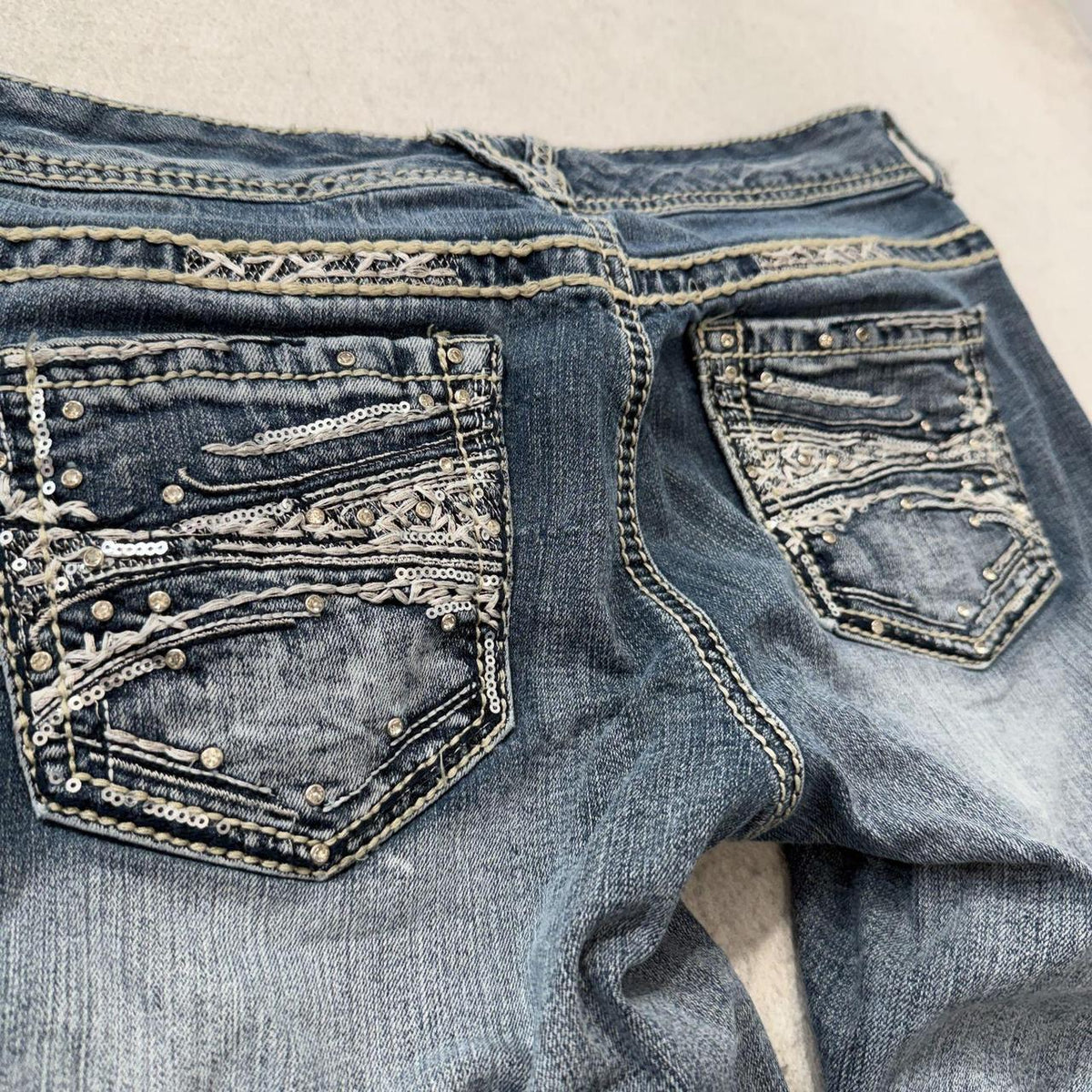 Vintage Y2K 2000's Maurices Faded Open Leg Capri Jeans