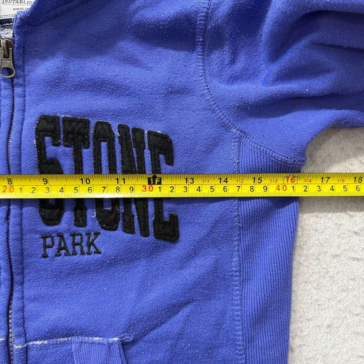 Vintage Y2K 2000's Royal Blue Boxy Zip Up Spellout Hoodie