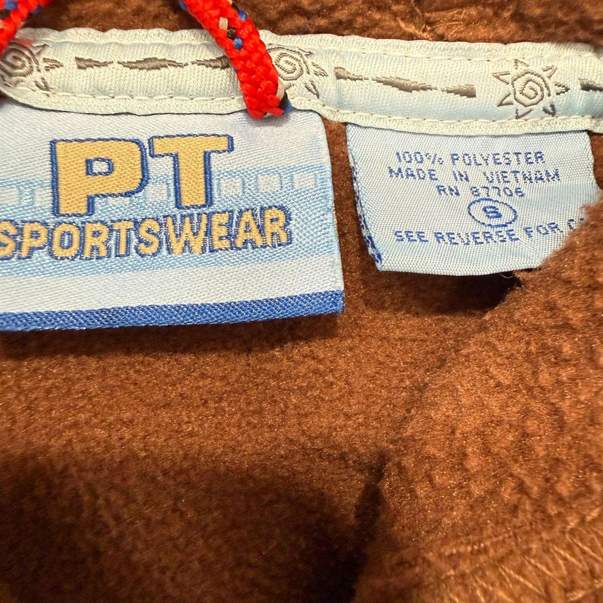 Vintage Y2K 2000's PT Sportswear Brown Boxy Zip Up Hoodie