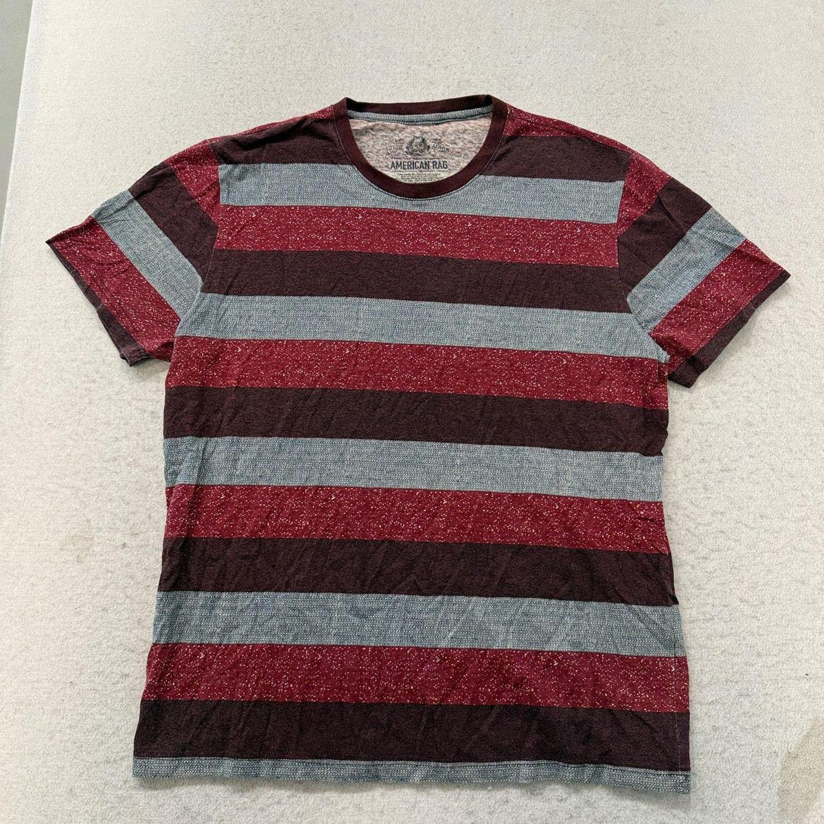 Vintage Y2K 2000's American Rag Burgundy Striped Grunge Tee