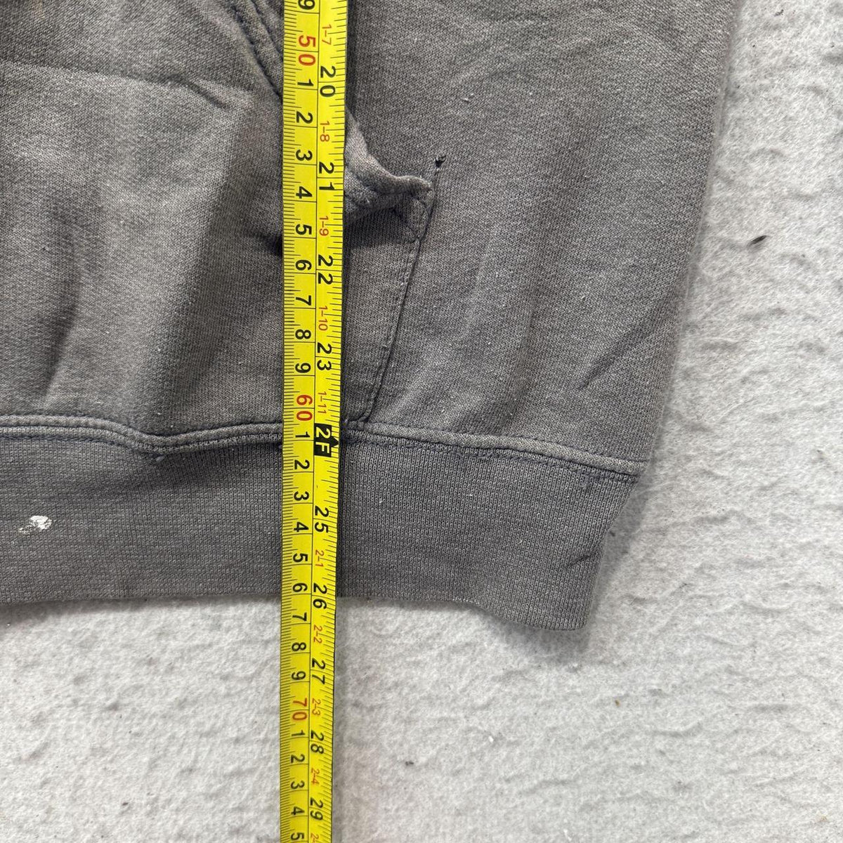 Vintage Y2K 2000's Fruit of the Loom Grey Faded Oversized Zip Up Hoodie