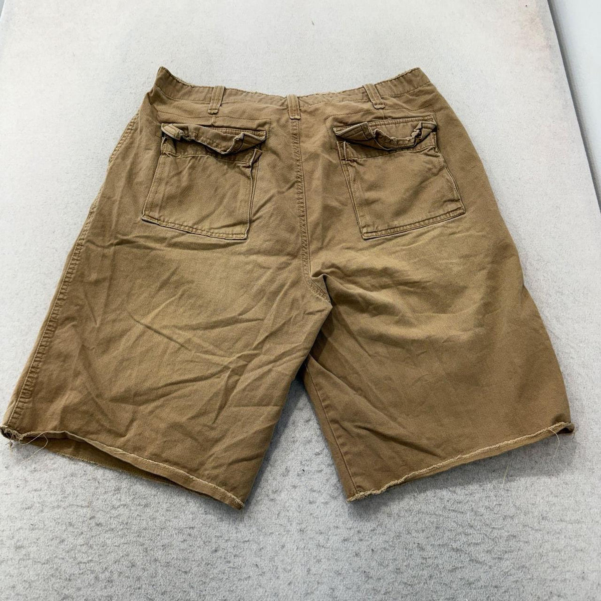Vintage Y2K 2000's Baggy Distressed Tan Cargo Shorts