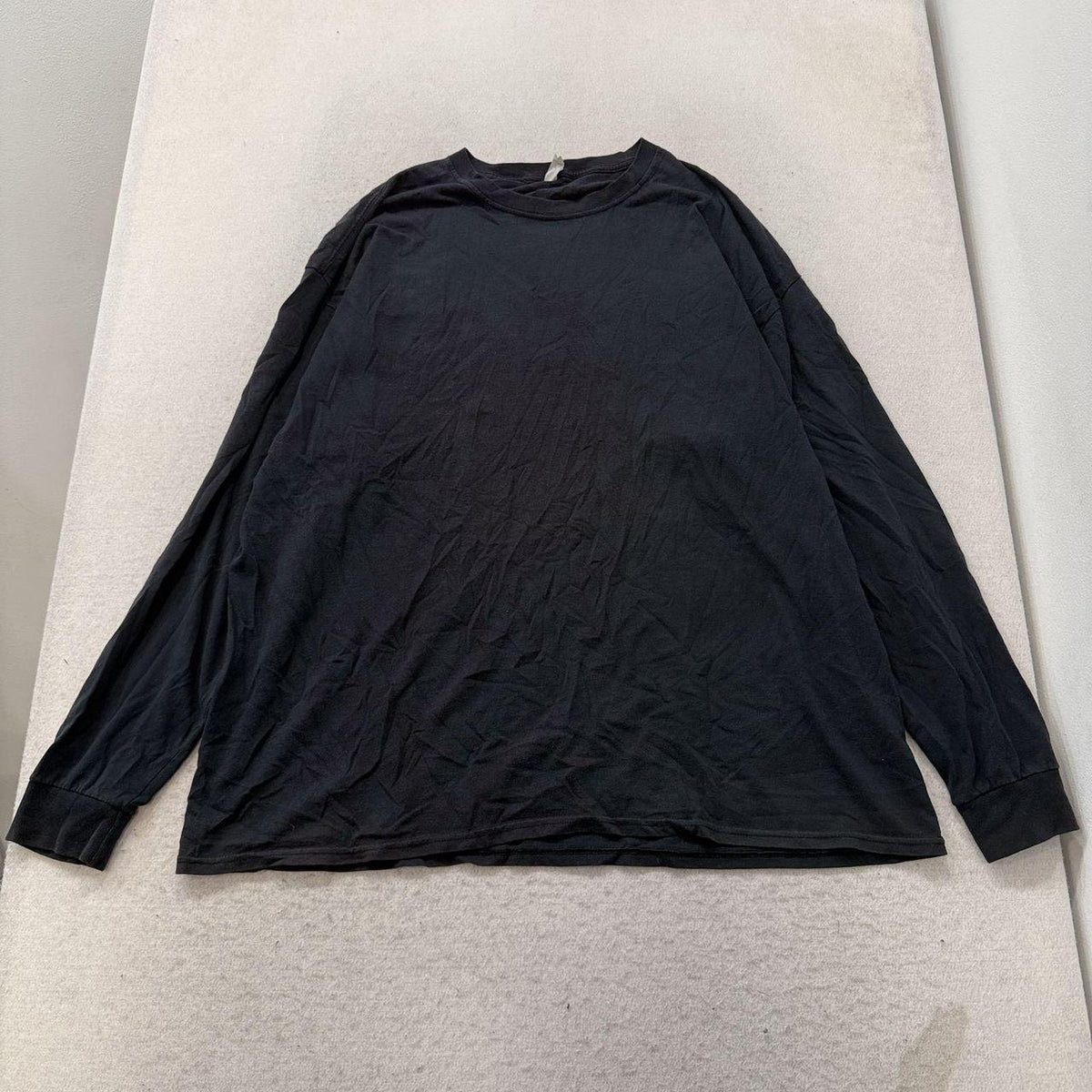 Vintage Y2K 2000's Black Faded Grunge Blank Long Sleeve Tee