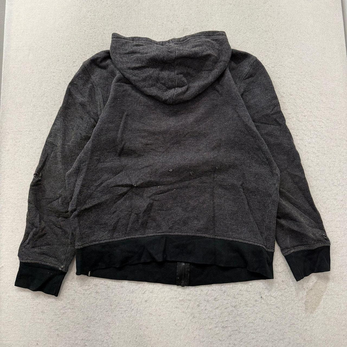 Vintage Y2K 2000's iHAWK Charcoal Grey Zip Up Fleece Hoodie Jacket