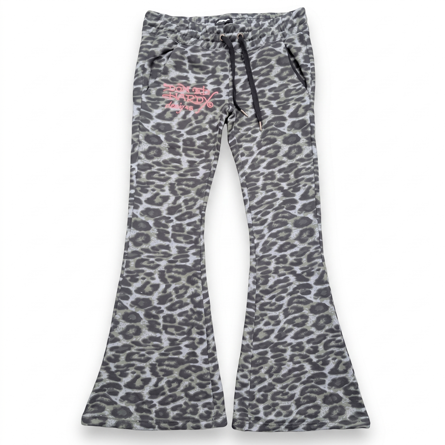 ED HARDY "Sacred Hearts" GREEN LEOPARD BOOTCUT PANTS