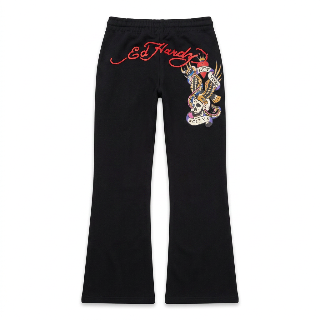 ED HARDY "NYC Skull" BLACK FLARED MATCHING SET