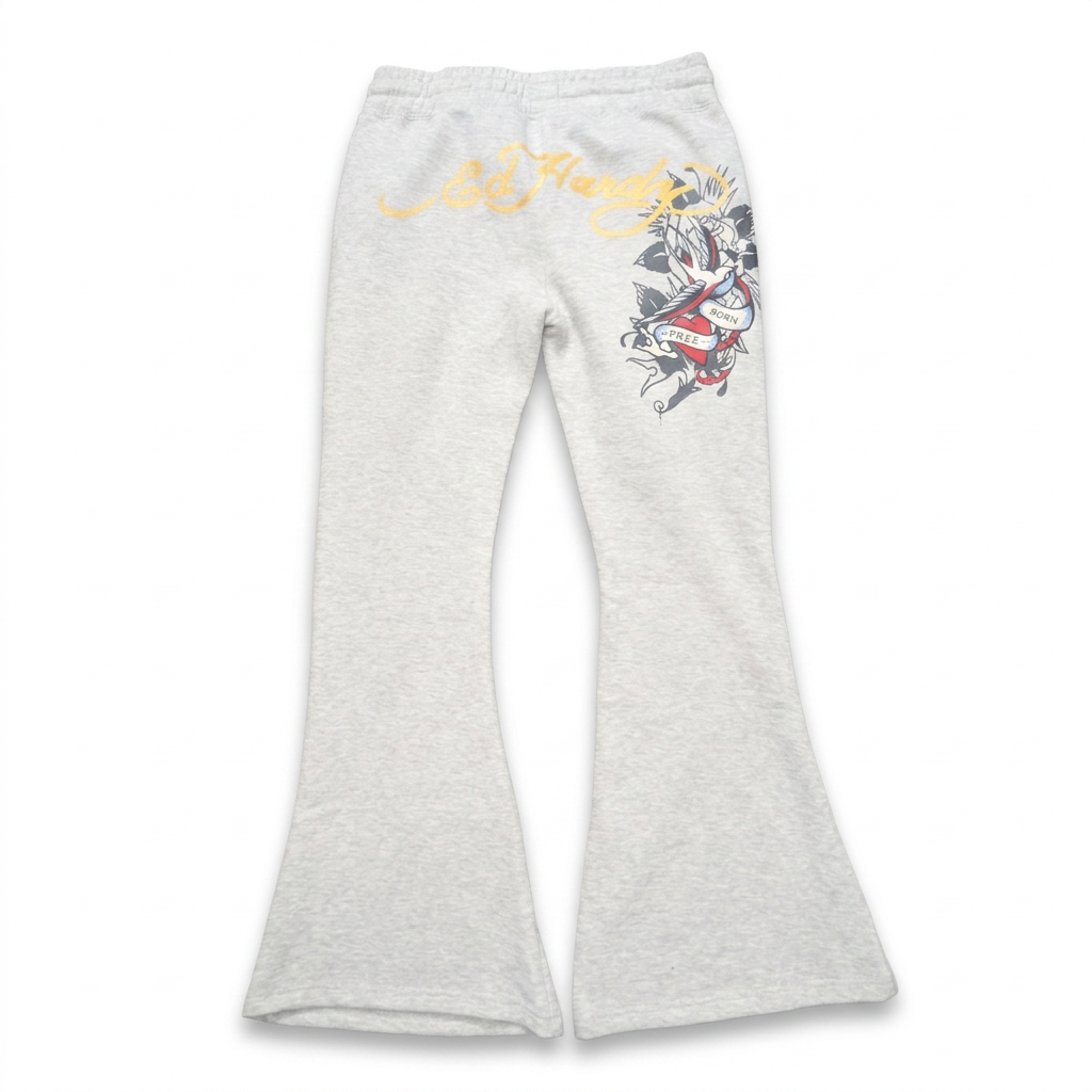 ED HARDY "born free" HEATHER GREY BOOTCUT MATCHING SET
