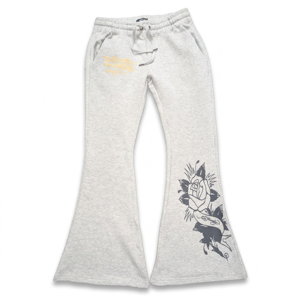 ED HARDY "born free" HEATHER GREY BOOTCUT MATCHING SET