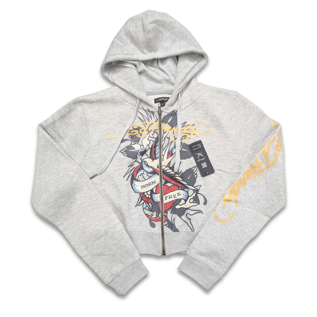 ED HARDY "born free" HEATHER GREY BOOTCUT MATCHING SET