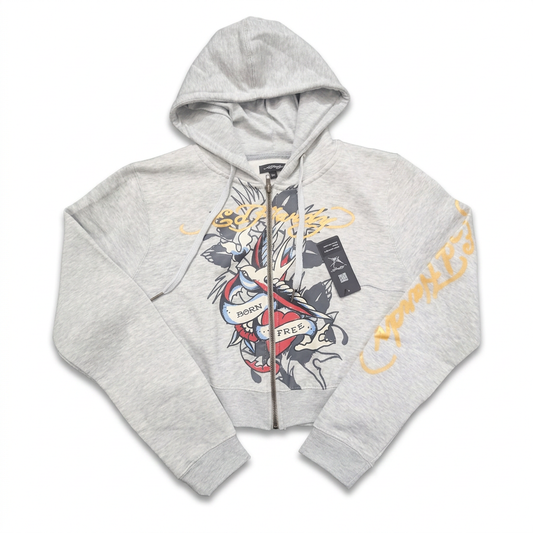 ED HARDY "born free" HEATHER GREY BOOTCUT MATCHING SET