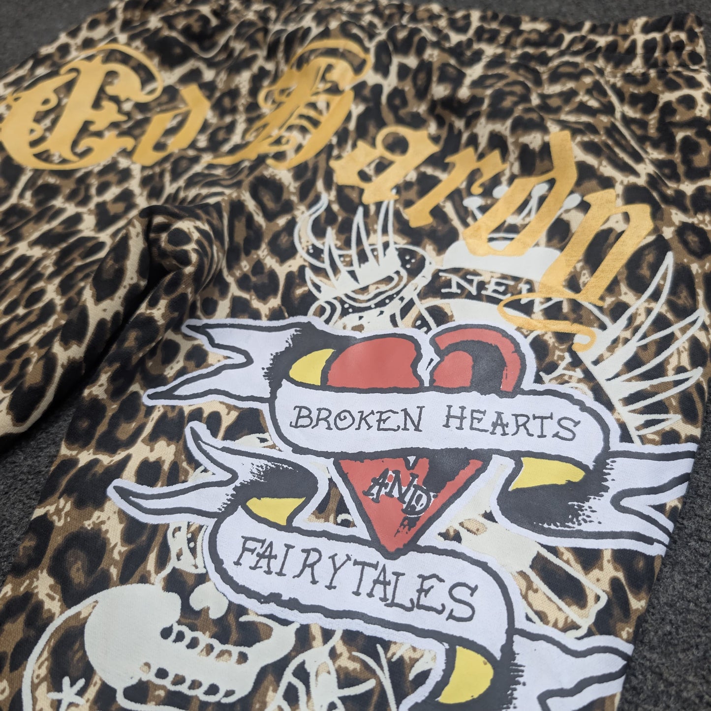 ED HARDY "broken hearts" LEOPARD BOOTCUT PANTS