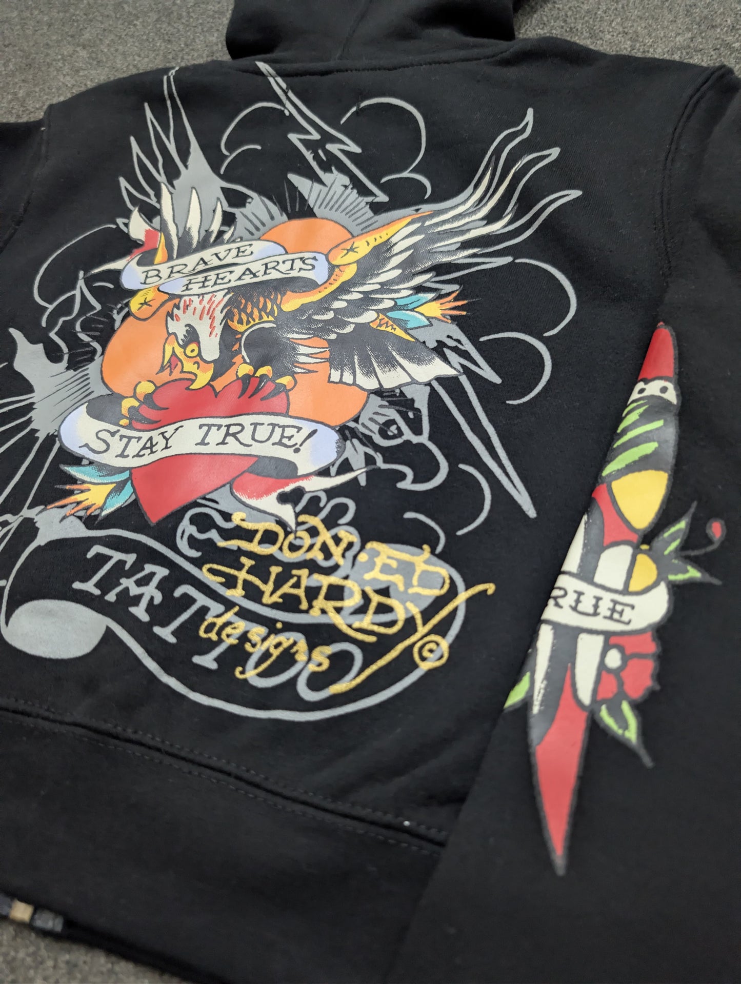 ED HARDY "Brave eagle" BLACK BELL BOTTOM SET