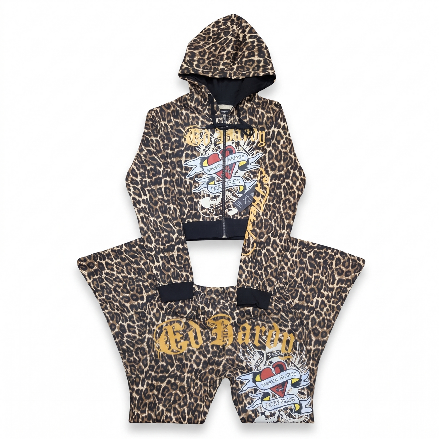 ED HARDY "Broken Heart" LOEPARD BOOTCUT MATCHING SET