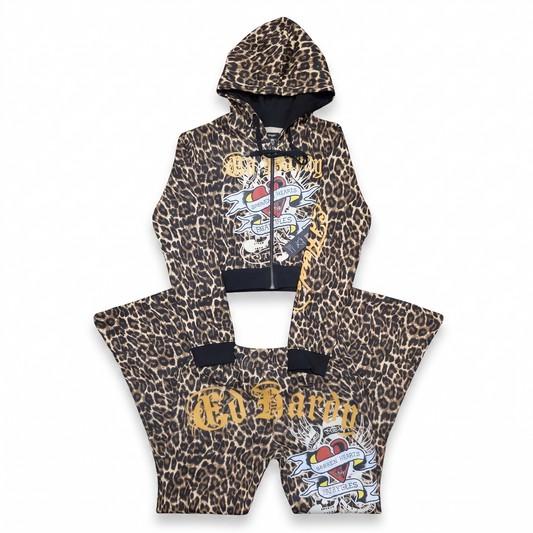 ED HARDY "Broken Heart" LOEPARD BOOTCUT MATCHING SET